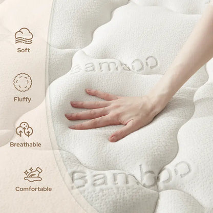 Thick Fluffy Mattress Pad - Cooling Pillow Top Cover (6-18" Deep Pocket)